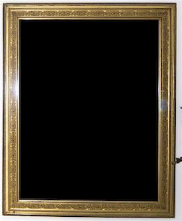A Victorian Giltwood Mirror, Height 49 x width 39 inches.