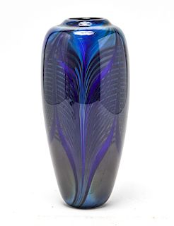 Randy Strong Modern Hand-Blown Art Glass Vase