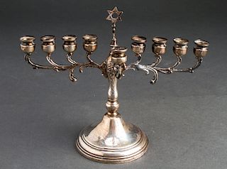 Judaica Sterling Silver Menorah