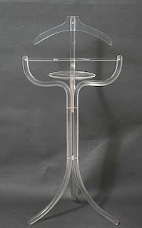 Lucite Silent Butler / Valet w Oval Tray