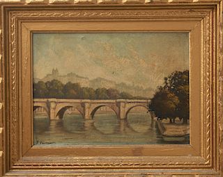 French G.Guerbuert "Pont des Arts" Oil on Canvas