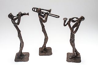Modern Bronze Jazz Musician Sculptures, Group of 3