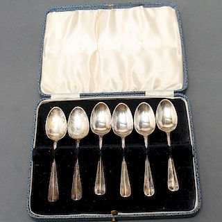 Sheffield English Silver Demitasse Spoons, 6 Pcs.