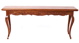 Italian Provincial Console Table w Relief Carving