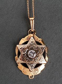 Judaica 14K Gold & Diamond Star of David Necklace