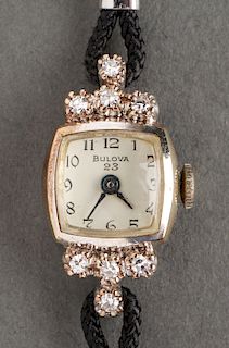 Bulova 14K White Gold & Diamonds Ladies' Watch