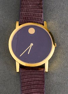 Movado Gold-Tone & Purple Dial Watch