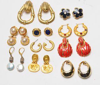 Costume Jewelry Gold-Tone Group of Earrings