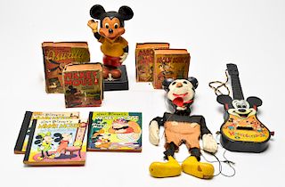 Mickey Mouse Memorabilia incl. Books, 10 Pcs.