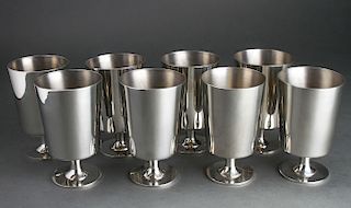 Hoffritz English Pewter Footed Goblets / Cups, 8