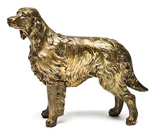 Brass Irish Setter Dog Table or Desk Sculpture