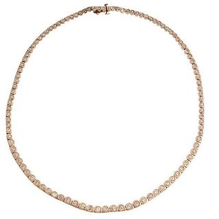 Riviere Necklace in Yellow Gold with Diamonds 
