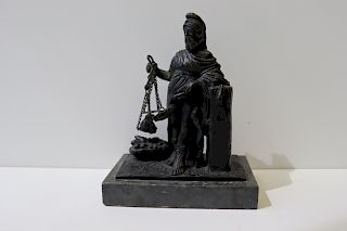UNSIGNED. Bronze Sculpture Of Justice.