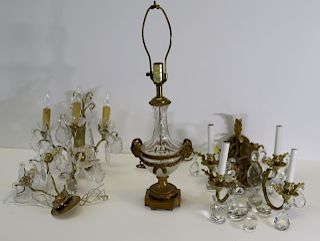 2 Pairs Of Gilt Metal Sconces And A Bronze
