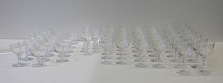Grouping of Deco Etched Crystal Glasses