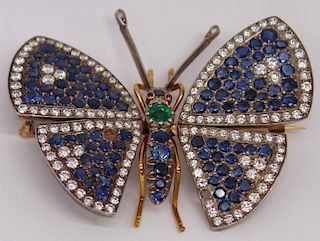JEWELRY. Antique en Tremblant Butterfly Brooch.