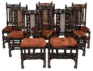 Set of Eight Baroque Style Carved