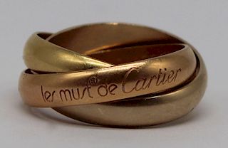 JEWELRY. Les Must de Cartier 18kt Trinity Ring.