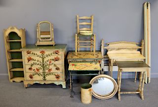 Large Grouping Of Hand Painted Antique American