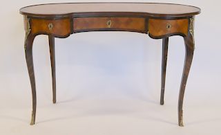 Antique Continental Parquetry Inlaid And Bronze