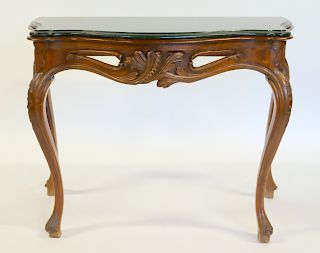 Antique Carved Italian Marbletop Console.