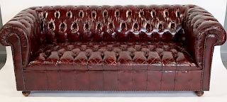 Vintage Leather Chesterfield Sofa.