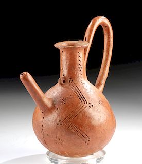 Cypriot Redware Pitcher w/ Incised Decoration