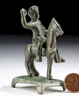Miniature Thracian Bronze Horse and Rider