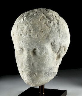 Roman Marble Head of a Male Youth