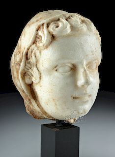 Lovely Roman Marble Head of a Young Woman - ex-Bonhams