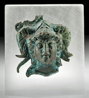 Roman Bronze Applique of Goddess - Minerva