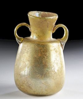 Lovely Roman Glass Vase w/ Twin Trailed Handles