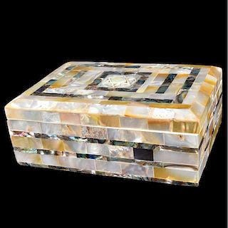 Antique Mother of Pearl and Abalone Inlaid Box