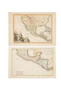 Bonne, Robert / Tardieu, Jean Baptiste Pierre. Partie Meridionale de l'Ancien Mexique / Mexique. Paris, 1780 / 1810. Mapas. Pzas: 2.