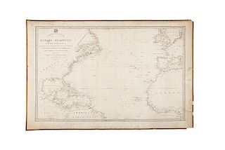 Carta General del Océano Atlántico Septentrional... México, 1825. Uno de los primeros mapas publicados por México independiente.