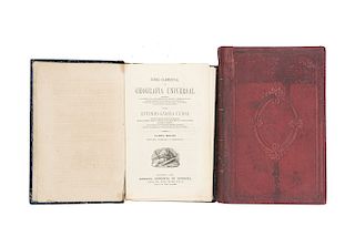 García Cubas, Antonio. Curso Elemental de Geografía Universal / Cuadro Geográfico, Estadístico... México, 1884/ 1885. Pzas: 2.