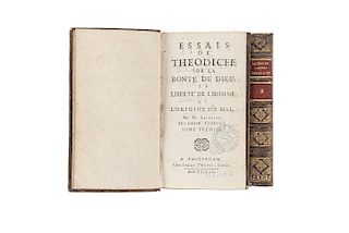 Leibniz, Gottfried Wilhelm. Essais de Théodicée sur la Bonté de Dieu la Liberté de L’homme et L’Origine du Mal. Amsterdam, 1714. Pzs: 2