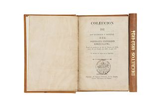 Colección de los Decretos y Ordenes del Soberano Congreso Mexicano. México, 1825. Años 1822 - 1824. Piezas: 2.