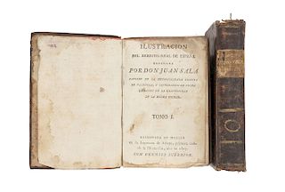Sala, Juan. Ilustración del Derecho Real de España. México: Imprenta de Arizpe / Oficina de Ontiveros, 1807 / 1808. Pzs: 2.