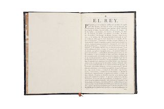 Yo el Rey. Cédula Real. Para que en los Reynos de las Indias se venda la Obra escrita por Fr. Vicente Más de Casavalls. El Pardo, 1768.