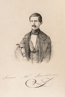 Sariñana, Severo María. Trovas Mexicanas. México: Imprenta de Juan R. Navarro, 1850. Retrato del autor, litografía.