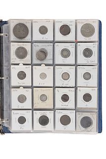 Colección de Reales, Columnarias y Centavos. México, Siglo XVIII - XIX (1767 - 1895). Monedas en plata y cobre. Varios formatos Pzs:148