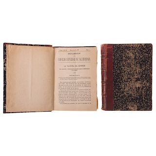 Boletín del Consejo Superior de Salubridad. México, 1897 - 1898 / 1907 - 1908. 8o. marquilla. 3ra. época. Tomos III y XIII....