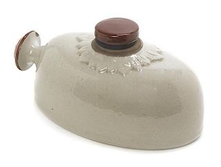 An English Stoneware Hot Water Bottle, Width 9 inches.