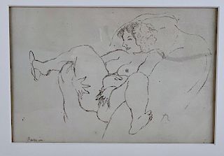 Jules Pascin (French 1885-1930) Erotic Study,