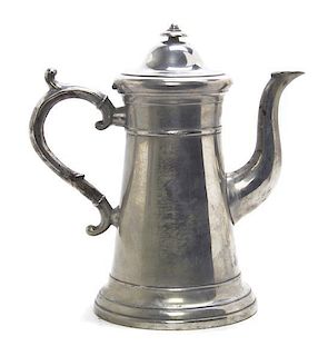 An American Pewter Pitcher, Height 11 inches.