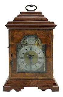George II Burl Walnut Bracket Clock