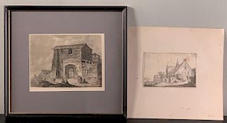 Two Engravings of Building incl. Franz Edmund Weirotter