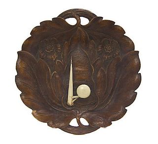An American Wood Souvenir Tray, Diameter 9 1/4 inches.