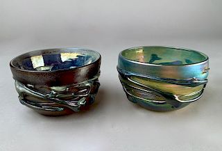 Two Herb A. Thomas Studio Glass Bowls, Modern